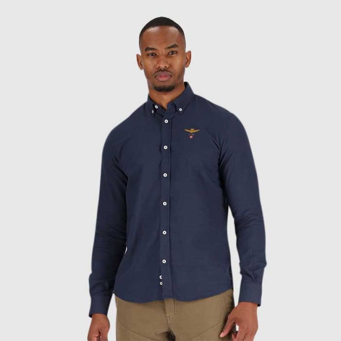 AER337BL-AERONAUTICA-LOGO OXFORD SHIRT-BLUE-CA1238CT3213-08369-V1