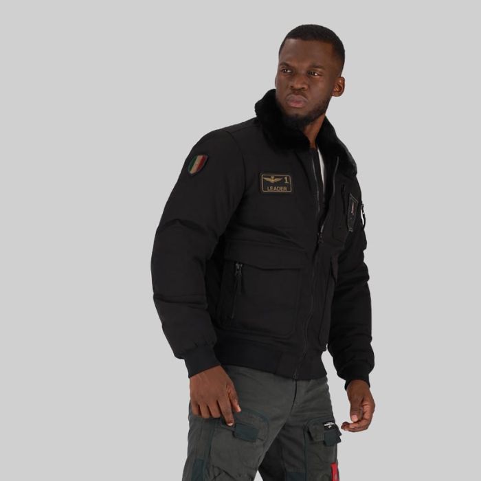 Aeronautica Militare Pilot Jacket Jet Black | Aeronautica Militare