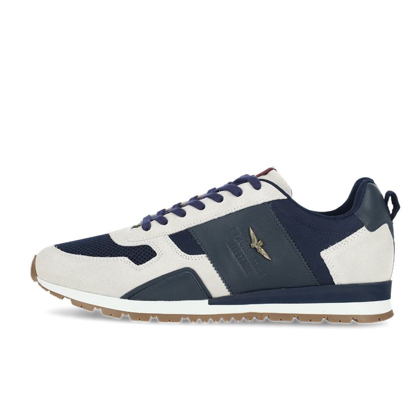 Aeronautica Militare Logo Leather Sneaker Blue/Grey | Aeronautica